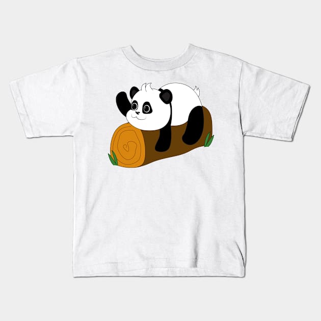 Cartoon Panda Kids T-Shirt by sabhu07